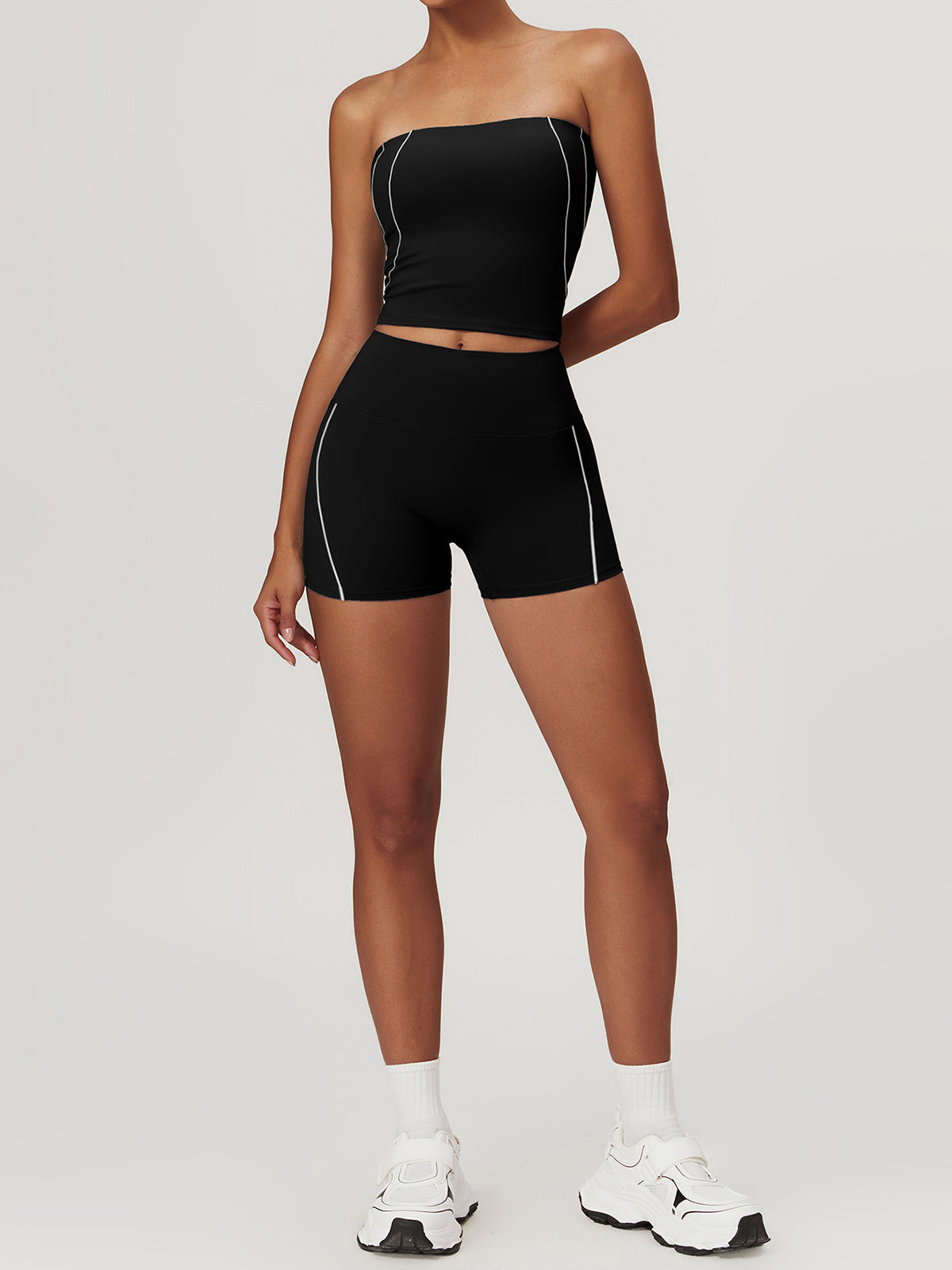 Stella Fae Short | Two Toned Steel and White