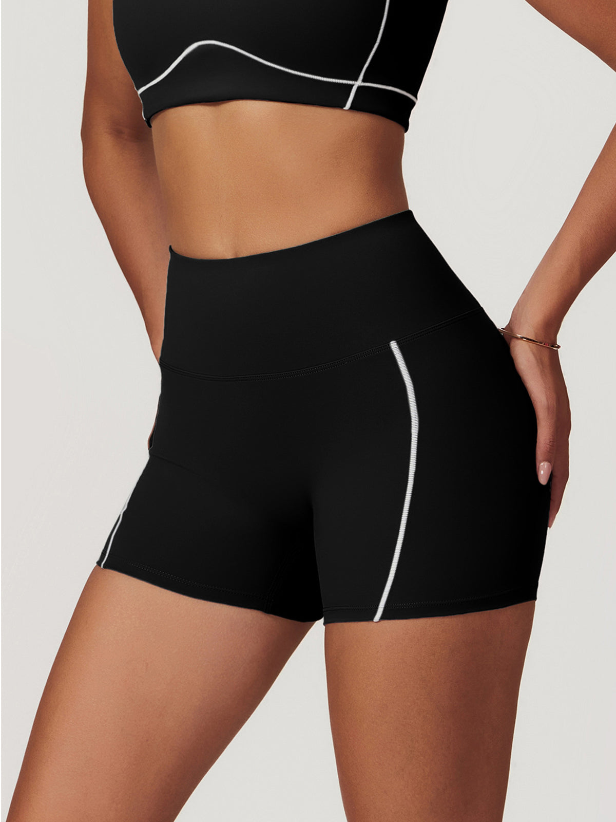 Stella Fae Short | Two Toned Steel and White