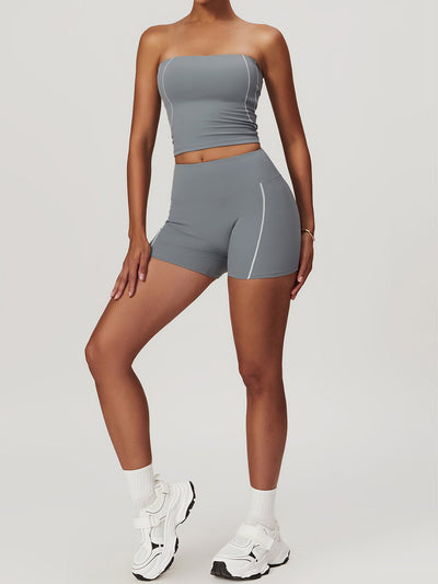 Stella Fae Short | Two Toned Steel and White