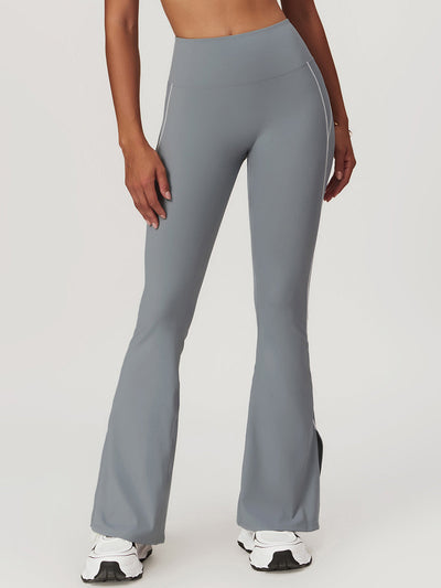 Riva Flared Legging zonder Scrunch | Two toned Light Grey and White