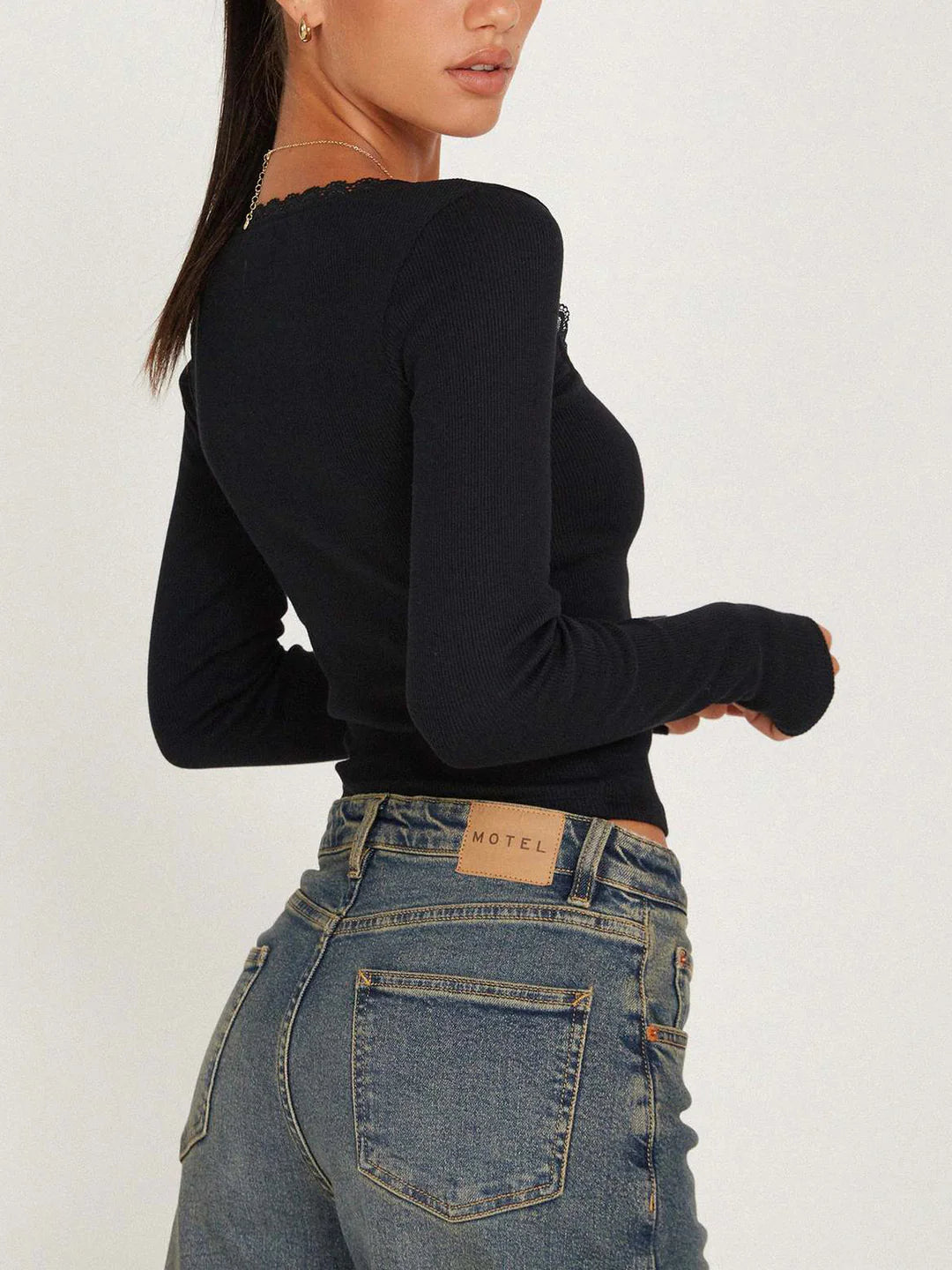 Davina Long Sleeve Top | Black
