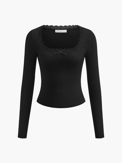 Davina Long Sleeve Top | Black