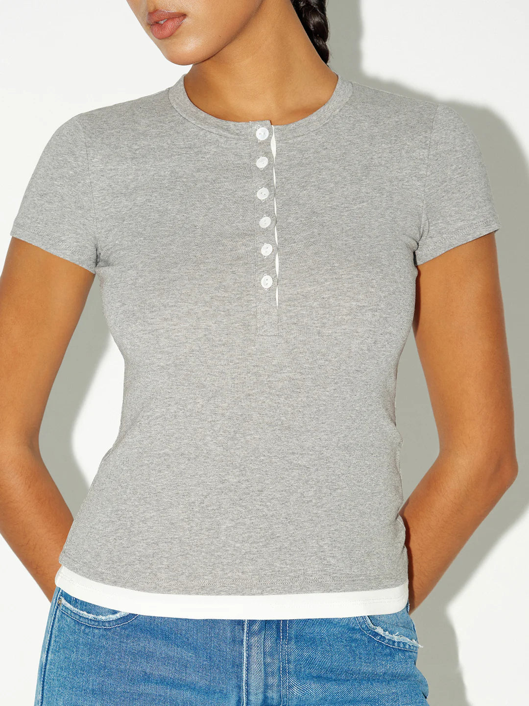 Salma Top | Marl Grey