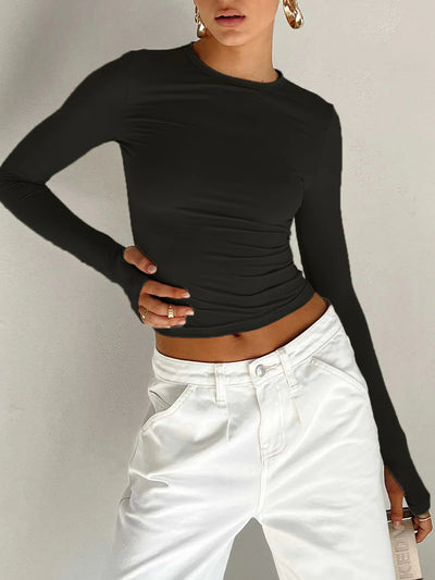 Nayeli Long Sleeve Top | Soft Black