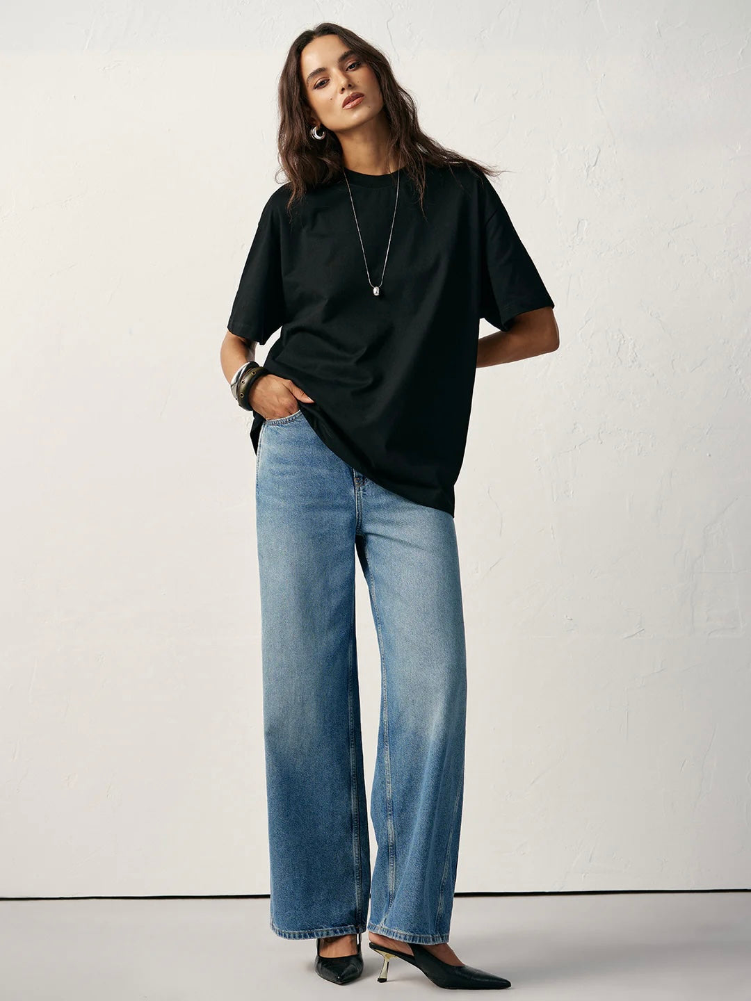 Laurine Oversized Tee | Black