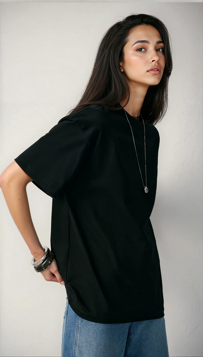 Laurine Oversized Tee | Black