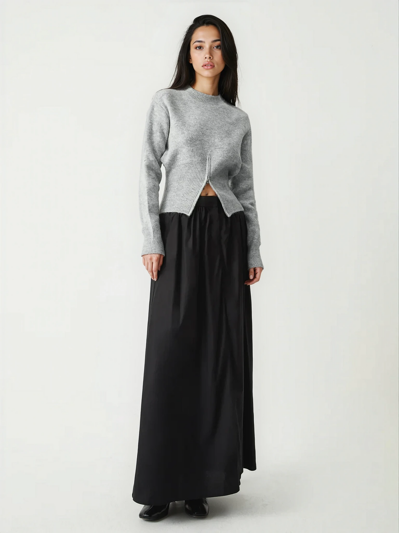 Darina Long Sleeve Vest | Grey