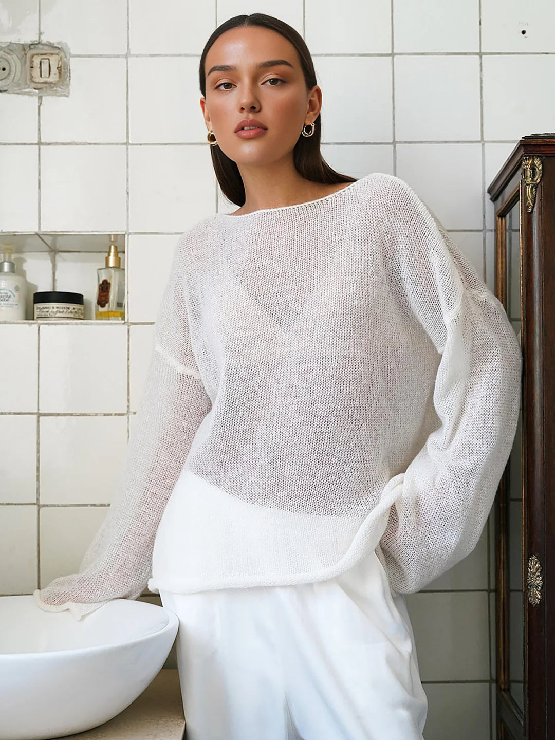 Fayenne Long Sleeve Top | White