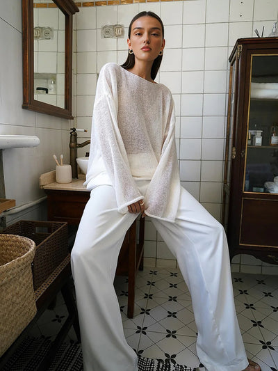 Fayenne Long Sleeve Top | White
