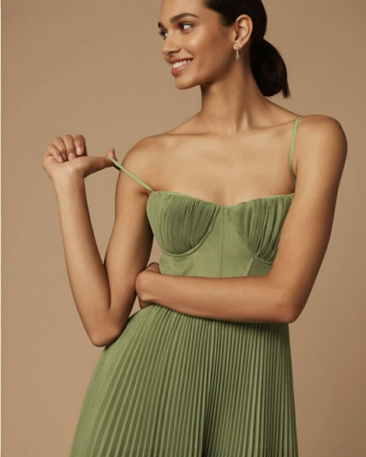 Pleated Midi Dres