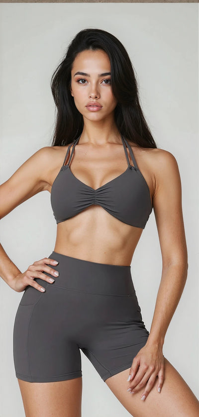 Amelia Sport Bra | Steel Grey