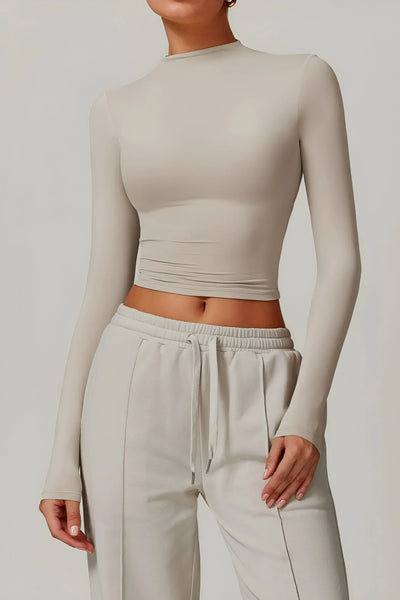 Giulia Long Sleeve Top | Cocoa