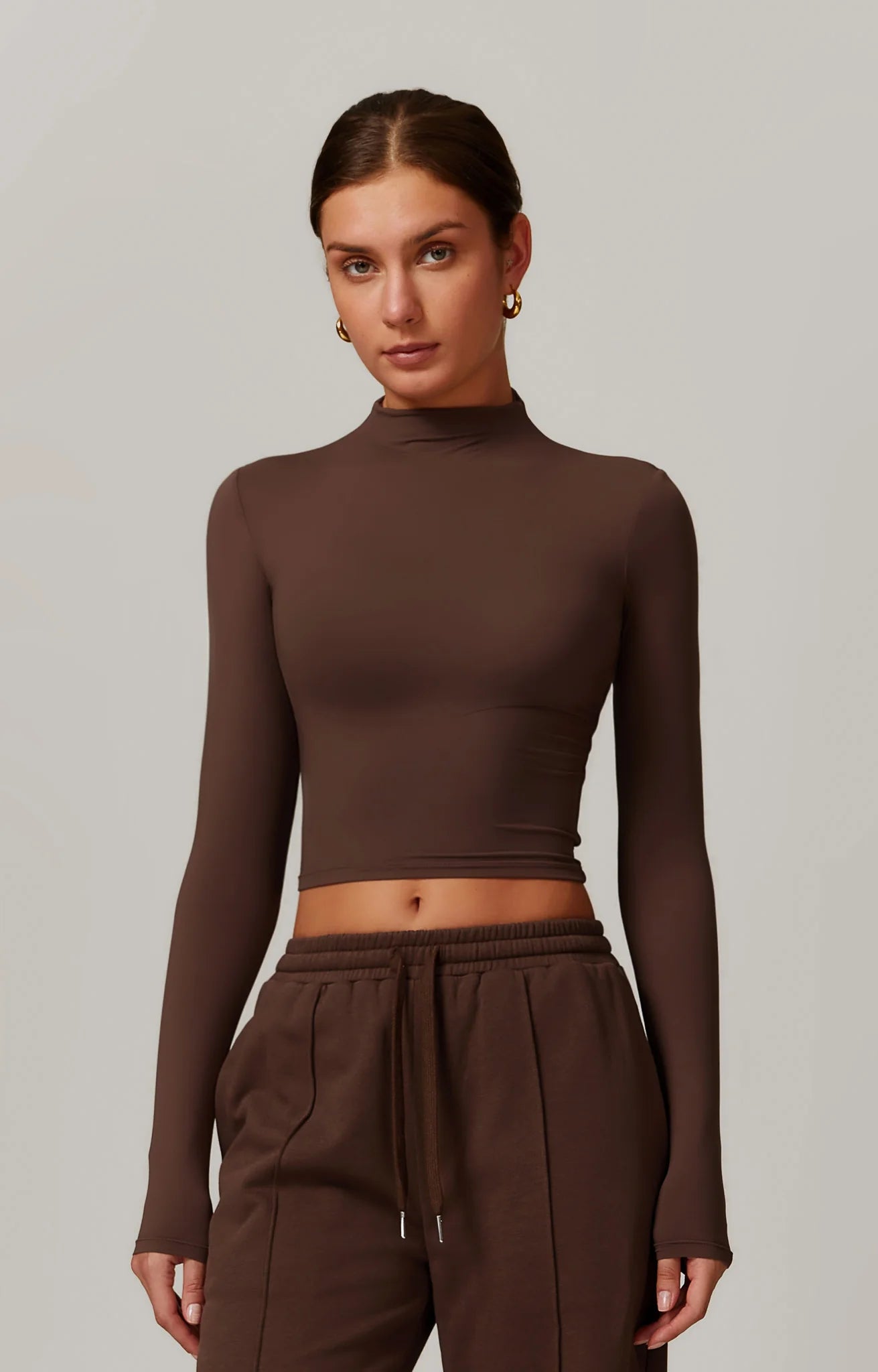 Giulia Long Sleeve Top | Cocoa