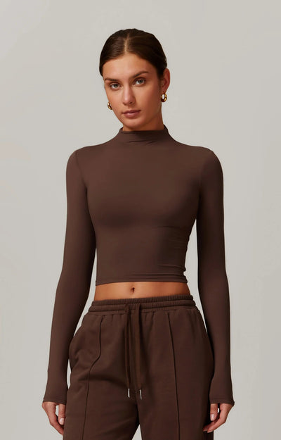 Giulia Long Sleeve Top | Cocoa