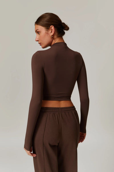 Giulia Long Sleeve Top | Cocoa
