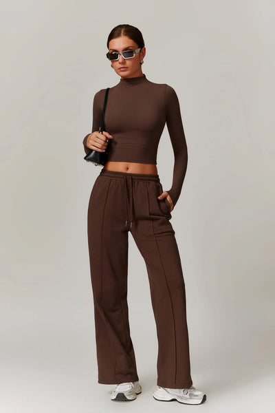 Giulia Long Sleeve Top | Cocoa
