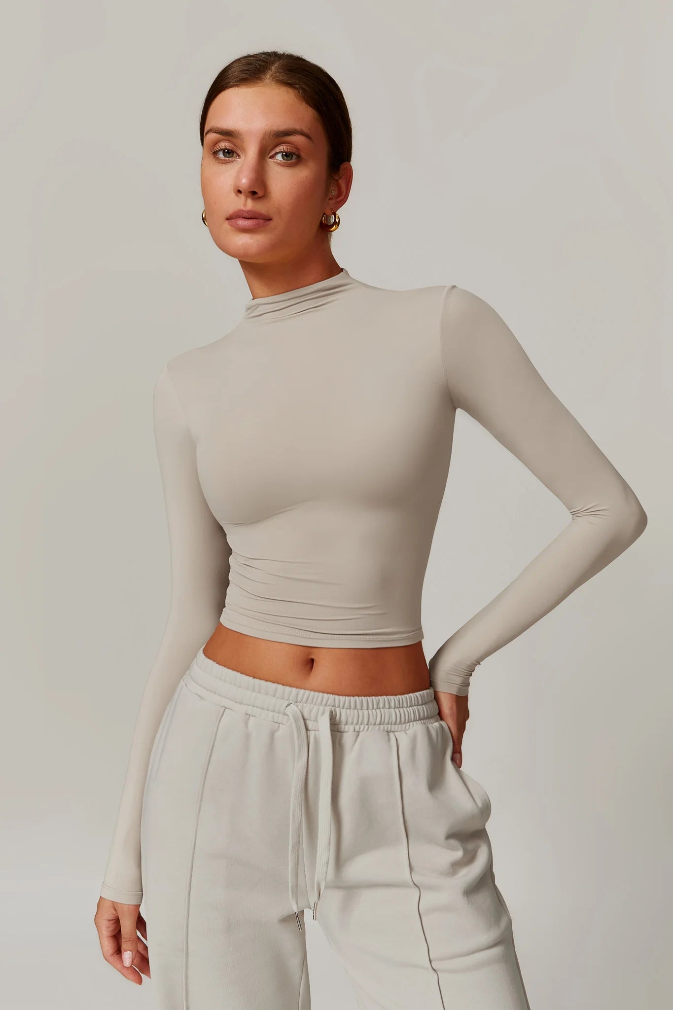 Giulia Long Sleeve Top | Cocoa