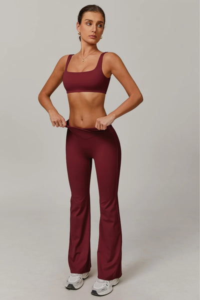 Penelope Flared Legging with Scrunch | Navy