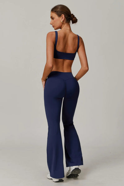Penelope Flared Legging with Scrunch | Navy