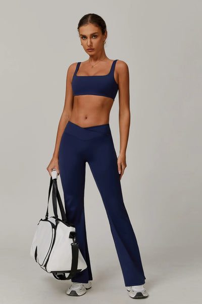 Penelope Flared Legging with Scrunch | Navy