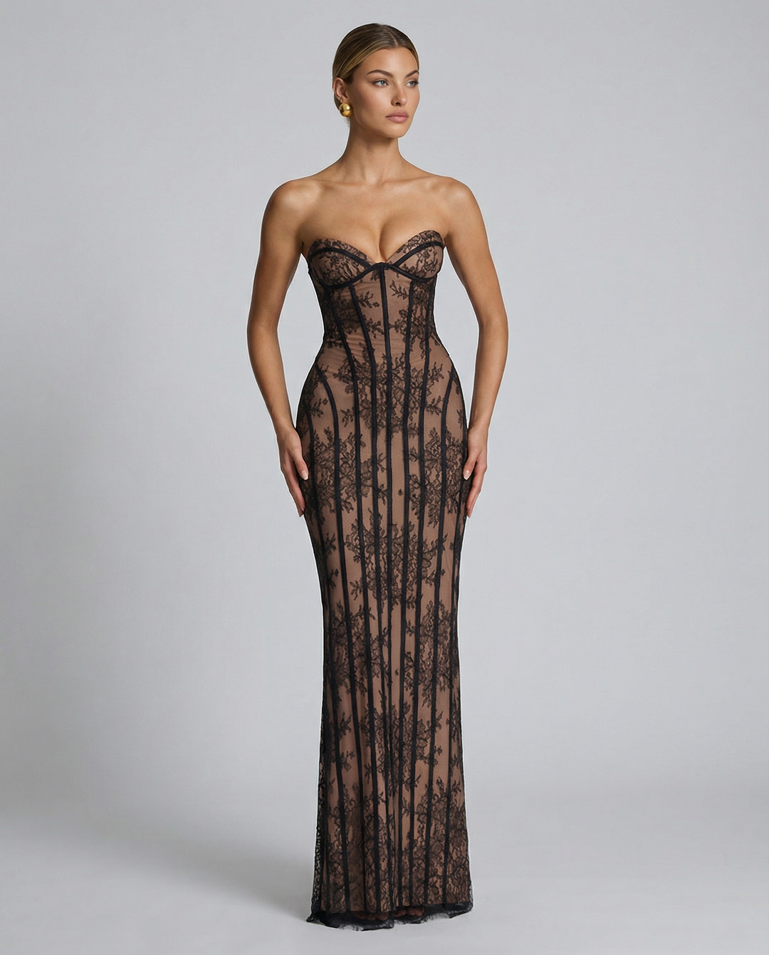 Lace Corset Maxi Dress