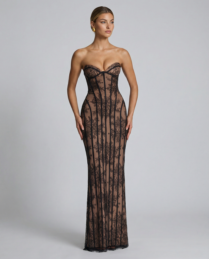 Lace Corset Maxi Dress