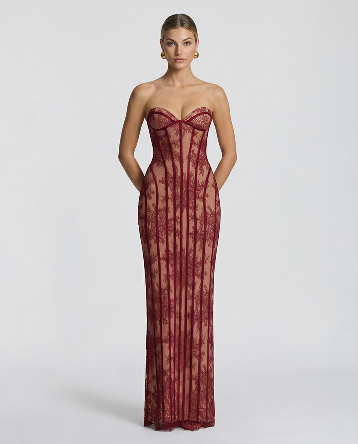 Lace Corset Maxi Dress