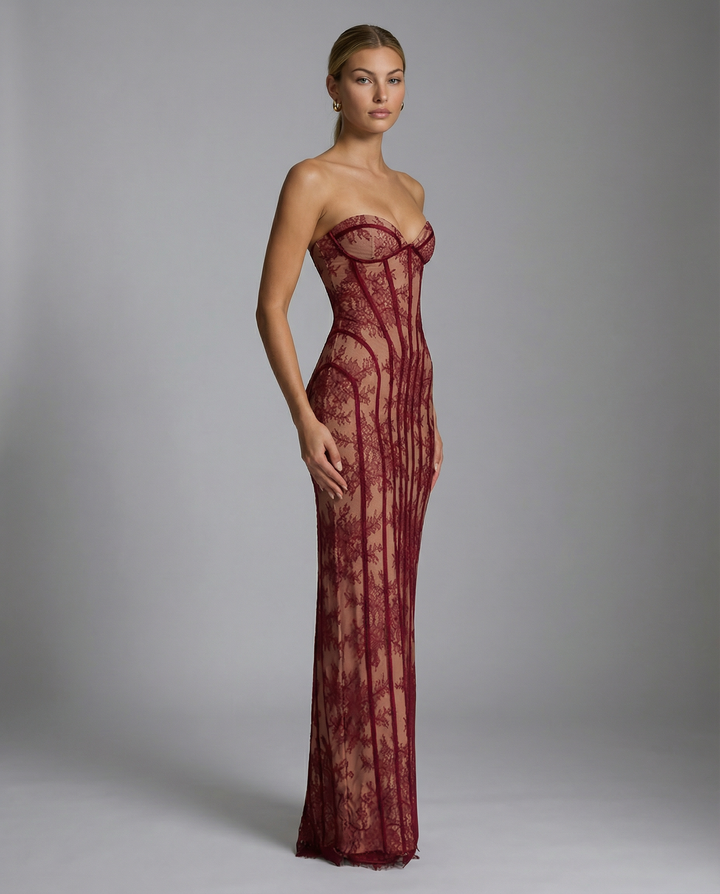 Lace Corset Maxi Dress