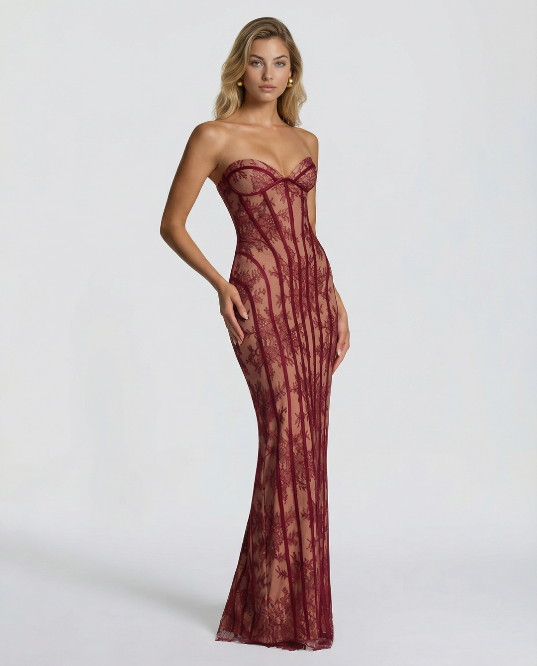 Lace Corset Maxi Dress