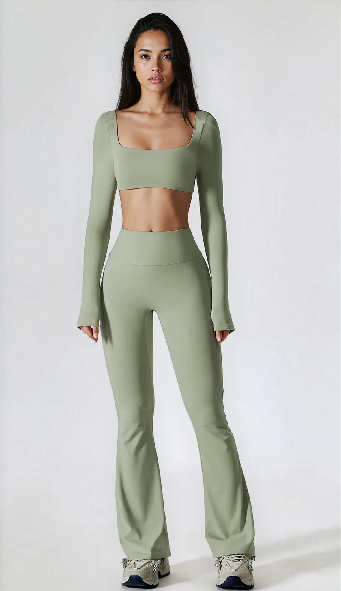 Sofia Flared Legging with Scrunch | Sage