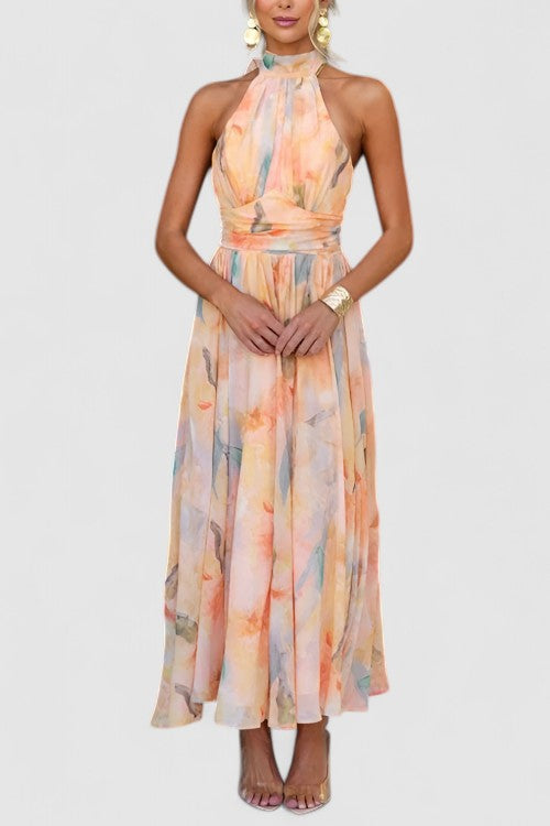 Floral Halter Maxi Dress