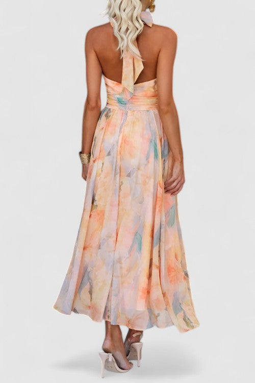 Floral Halter Maxi Dress