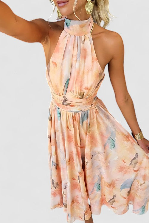 Floral Halter Maxi Dress