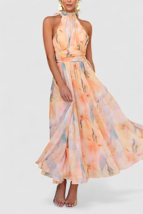 Floral Halter Maxi Dress