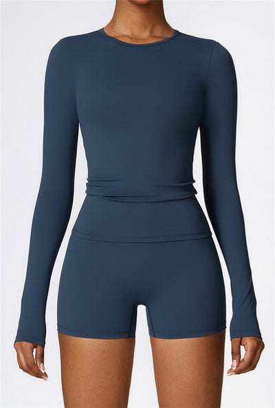 Lila Long Sleeve Top | Light Grey