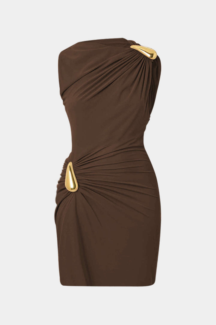 Metallic Sleeveless Mini Dress