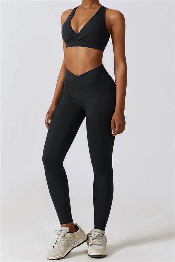 Noir Sport Bra | Aloë