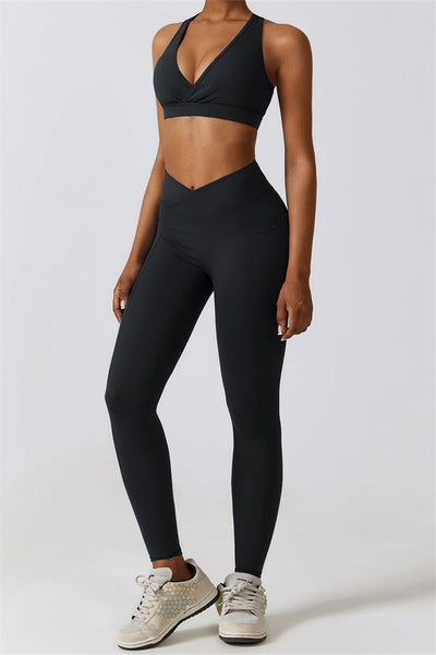 Noir Sport Bra | Aloë