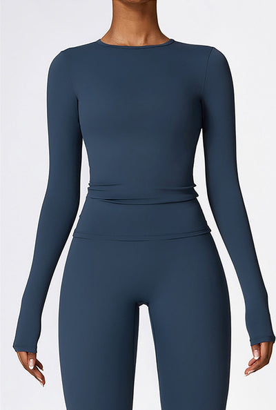 Lila Long Sleeve Top | Light Grey