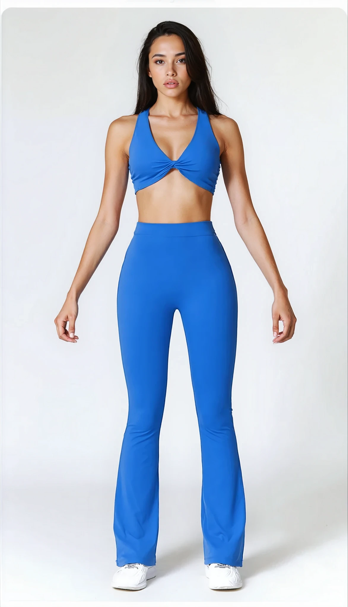 Madison Flared Legging with Scrunch | Electric Blue