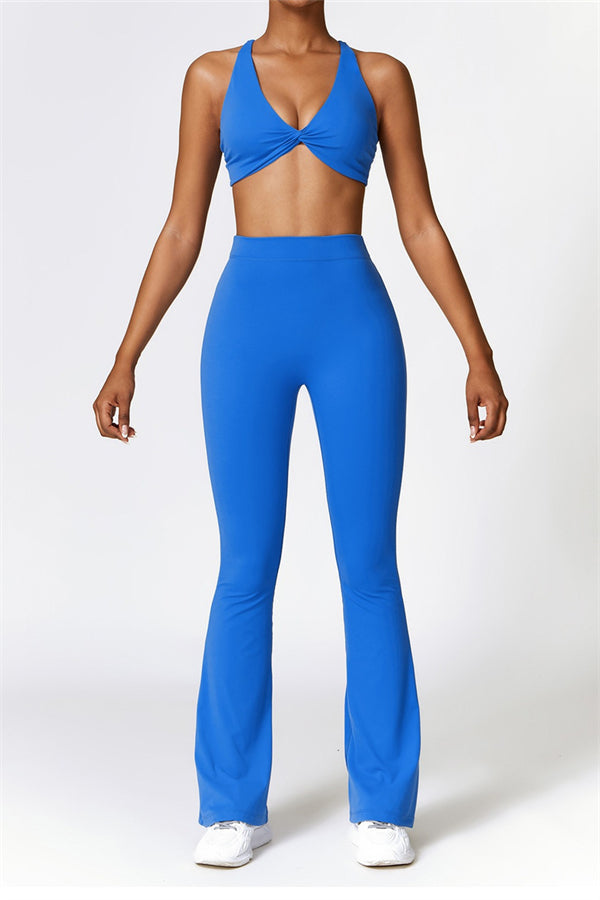 Madison Flared Legging with Scrunch | Stone