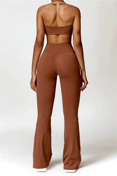 Emma Olivia Flared Legging with Scrunch | Deep Cinnamon