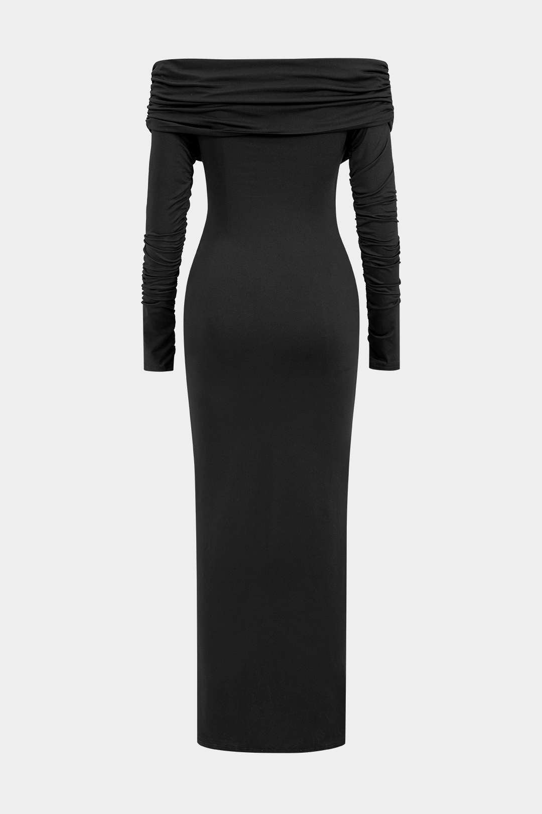Off-Shoulder Draped Ruched Maxi Dress