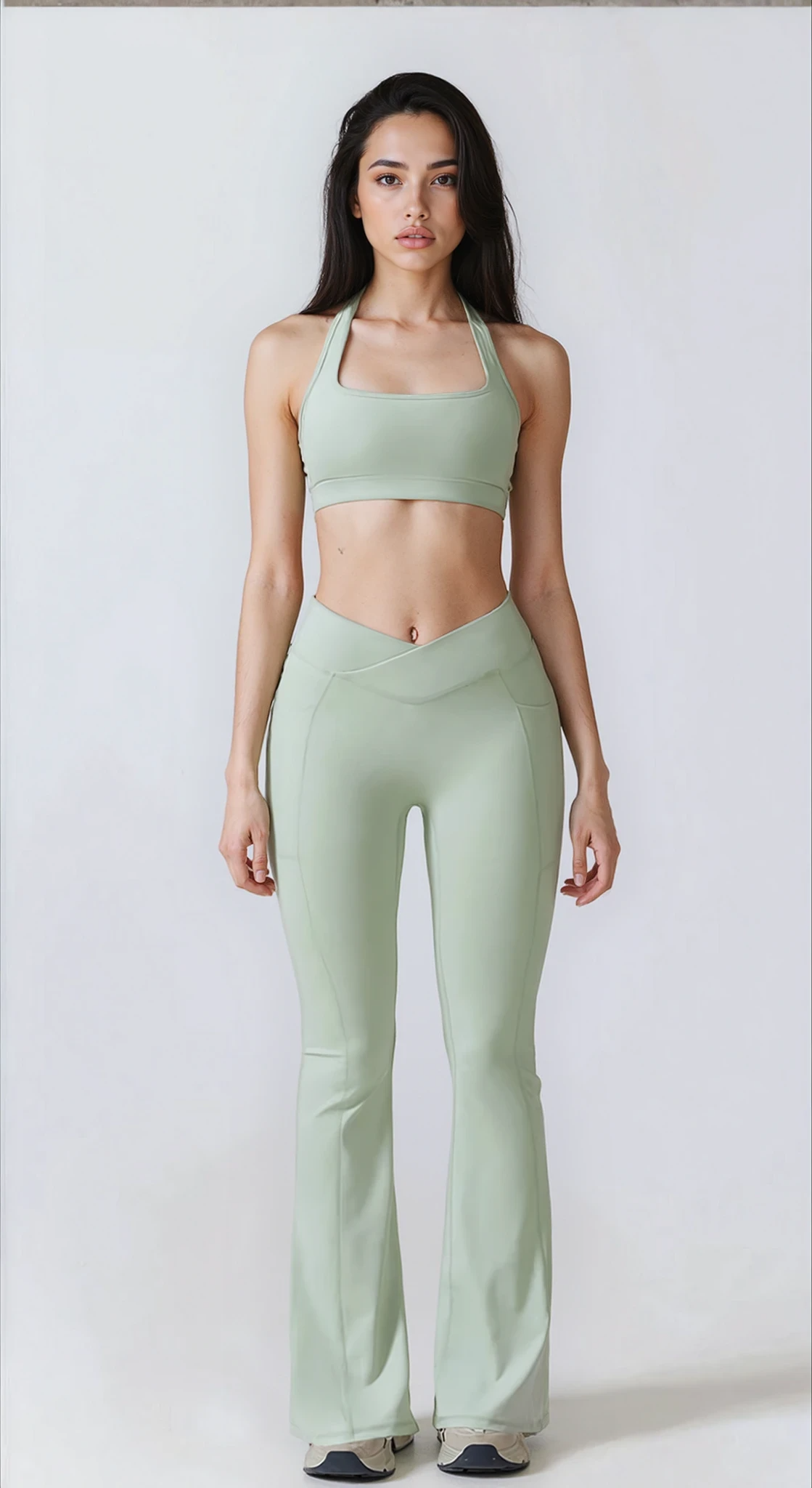 Elara Flared Legging with Scrunch | Aloë