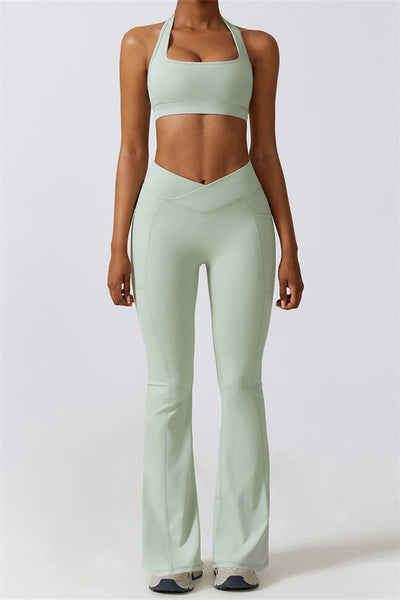 Elara Flared Legging with Scrunch | Storm Blue