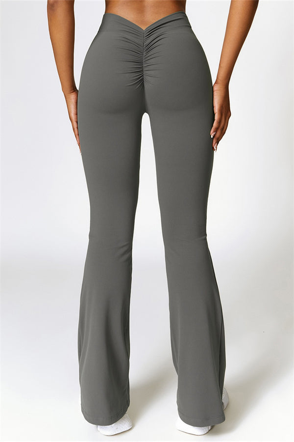 Madison Flared Legging with Scrunch | Stone