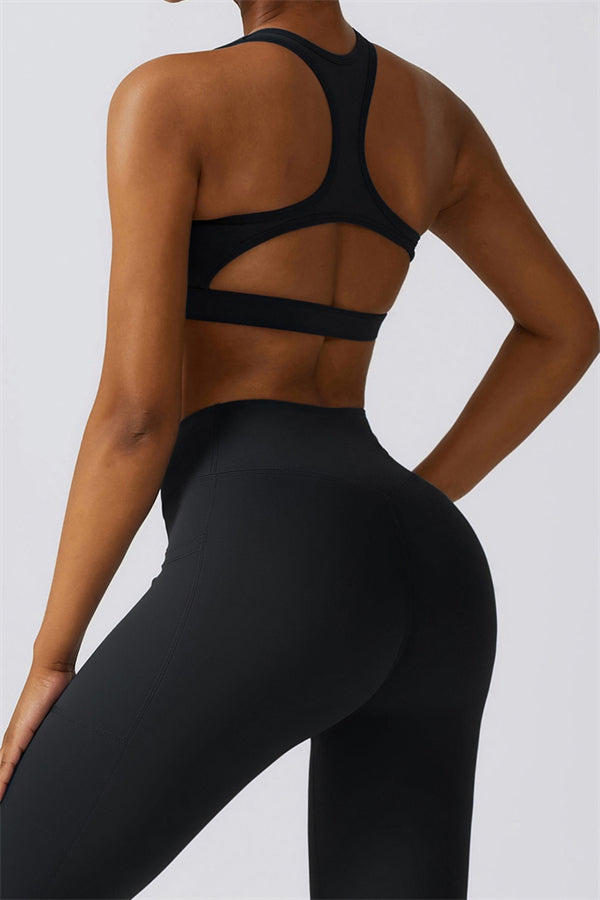 Noir Sport Bra | Aloë