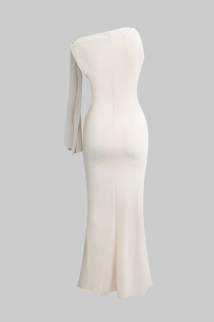 Asymmetrical Twist-Knot Mermaid Maxi Dress