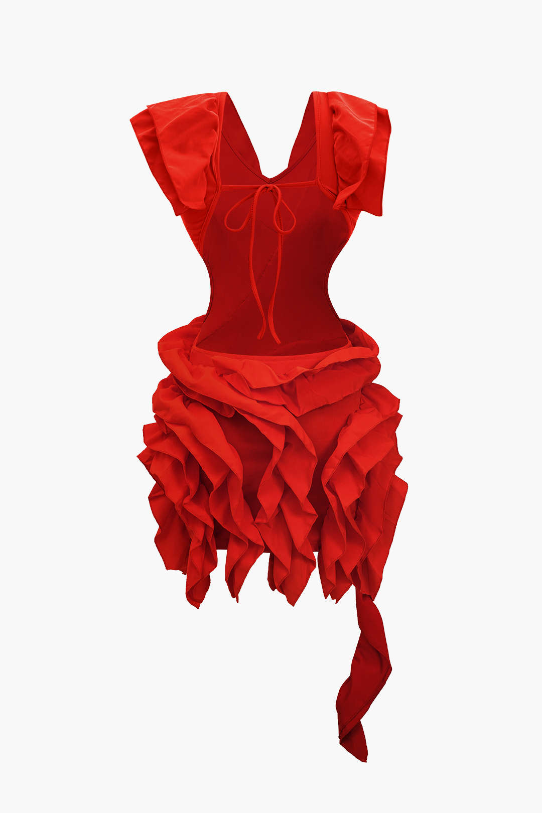 Backless Pleated Ruched Midi Dress