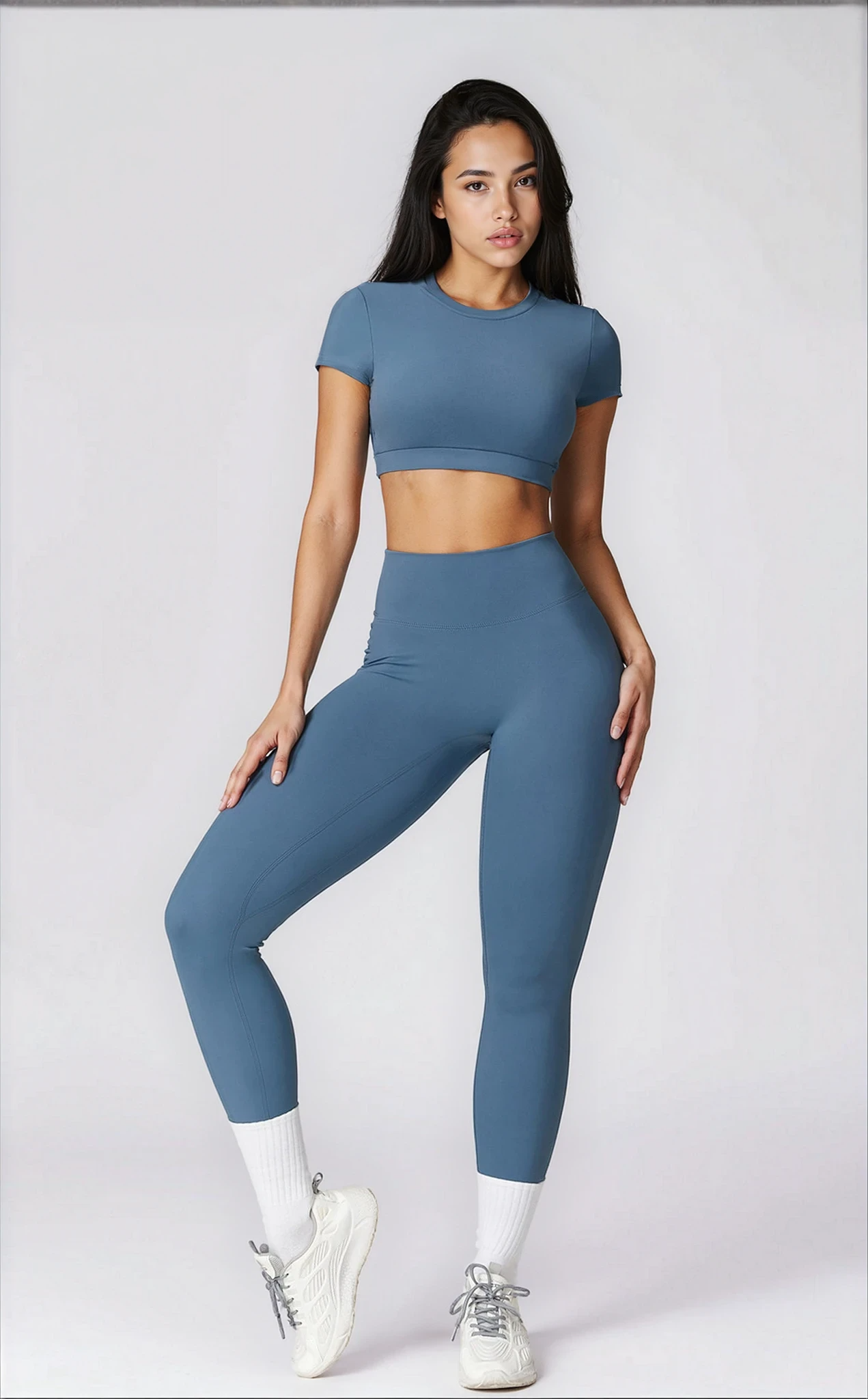 Skylar Legging with Scrunch | Steel Blue